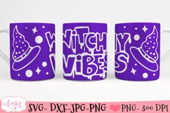 Witchy vibes mug wrap SVG for infusible ink for Halloween Product Image 2