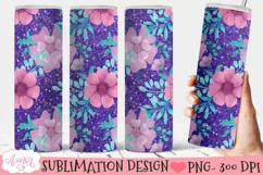 Flowers and glitter 20oz tumbler wrap sublimation PNG Product Image 2
