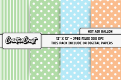 Hot Air Balloon Digital Papers, scrapbook background designs Product Image 1