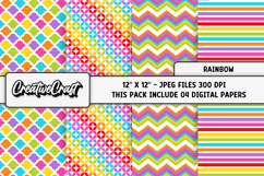 Rainbow Colors Digital Papers, scrapbook backgrounds designs Product Image 1