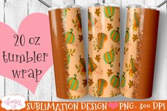 Fall tumbler wrap for sublimation |Pumpkin 20oz tumbler PNG Product Image 2