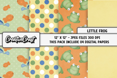 Little Frog Digital Papers, scrapbooking backgrounds designs Product Image 1