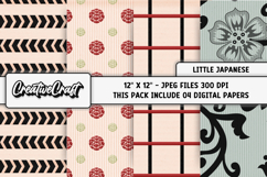 Little Japanese Digital Papers, scrapbook background designs Product Image 1