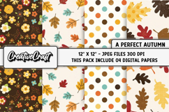 Autumn Fall Digital Paper, thanksgiving digital scrapbook Product Image 1