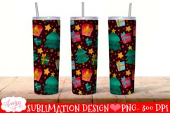 Christmas tumbler wrap for sublimation | Christmas tree PNG Product Image 2
