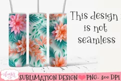 3D floral 20oz Tumbler Sublimation | Spring tumbler PNG Product Image 1