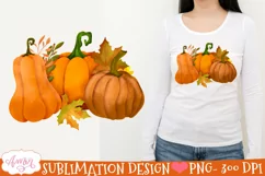 Fall pumpkins PNG for Sublimation |Thanksgiving PNG Product Image 2