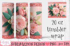 Floral 3D Tumbler Sublimation BUNDLE | Spring tumbler PNG Product Image 5