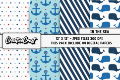 Ocean Nautical Digital Papers, scrapbook backgrounds designs Product Image 1