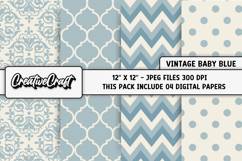 Vintage Baby Digital Paper, junk journal scrapbook. graphic Product Image 1