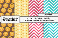 Emoticons Digital Papers, scrapbooking backgrounds designs Product Image 1
