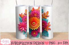 3D Tumbler Sublimation BUNDLE | Colorful floral tumblers PNG Product Image 3