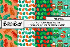Autumn Fall Digital Paper, thanksgiving illustrations design Product Image 1