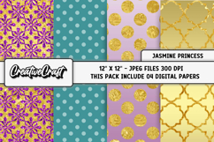 Jasmine Princess Digital Papers, scrapbooking backgrounds Product Image 1
