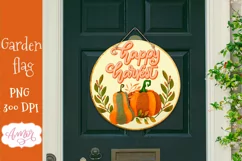 Happy Harvest Round Sign for Sublimation PNG design Product Image 2