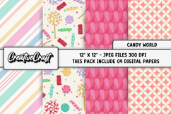 Candy World Digital Papers, scrapbooking backgrounds designs Product Image 1