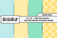 Colors Dolls Digital Papers, scrapbook backgrounds designs Product Image 1