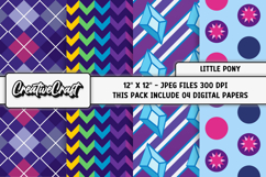Little Pony Digital Papers, scrapbooking backgrounds designs Product Image 1