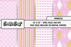Princess Pink Gold Digital Papers, scrapbooking backgrounds Product Image 1