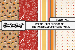 Autumn Fall Digital Paper, thanksgiving digital scrapbook Product Image 1