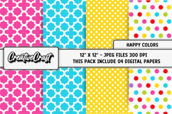Happy Colors Digital Papers, scrapbook backgrounds designs Product Image 1