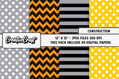 Construction Digital Papers, build truck scrapbook designs Product Image 1