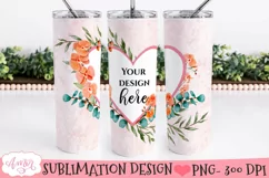 Floral photo tumbler template for sublimation | Custom PNG Product Image 2