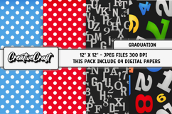 Graduation Digital Papers, scrapbooking backgrounds designs Product Image 1