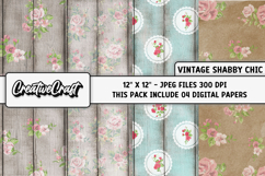 Shabby Chic digital paper, vintage scrapbook, illustration Product Image 1