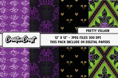Maleficient Digital Paper, halloween graphics, illustrations Product Image 1