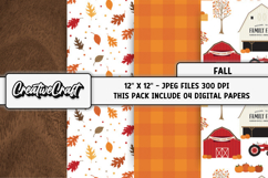 Autumn Fall Digital Paper, thanksgiving digital scrapbook Product Image 1