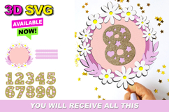 Daisies cake topper 3D SVG Product Image 1