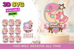 Donuts numbers Topper 3D SVG Product Image 1