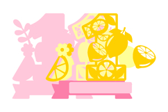 Lemon numbers 3D SVG Product Image 3