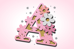 Alphabet 3D SVG Flowers Product Image 4