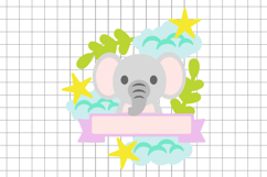 Sweet Baby Elephant Name Banner 3D SVG Cake Topper Product Image 2
