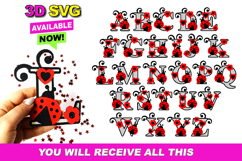 Alphabet 3D SVG ladybug Product Image 1