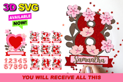 Cherry blossom numbers 3D SVG Product Image 1