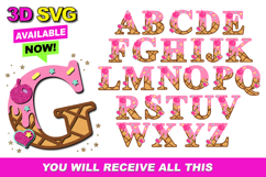 Alphabet 3D SVG Ice Cream Product Image 1
