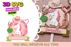Cowgirl topper 3D SVG Product Image 1