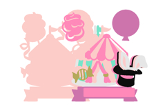 Circus girl Pink Cake Topper 3D SVG Product Image 3