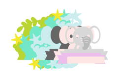Sweet Baby Elephant Name Banner 3D SVG Cake Topper Product Image 3
