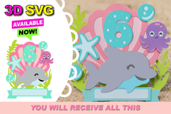 Dolphin cake topper 3D SVG Product Image 1