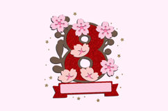 Cherry blossom numbers 3D SVG Product Image 4