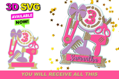 Hair style Cake Topper 3D SVG Product Image 1