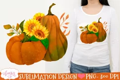 Pumpkin and sunflowers PNG for Sublimation |Fall T-shirt PNG Product Image 3