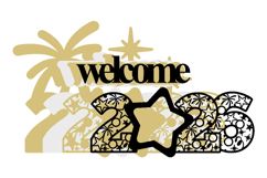 welcome 2026 Topper 3D SVG Product Image 2