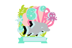 Dolphin cake topper 3D SVG Product Image 3