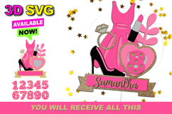 Pink doll Cake Topper 3D SVG Product Image 1