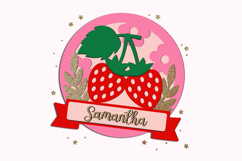 Baby Name Sign Strawberry 3D SVG Product Image 4